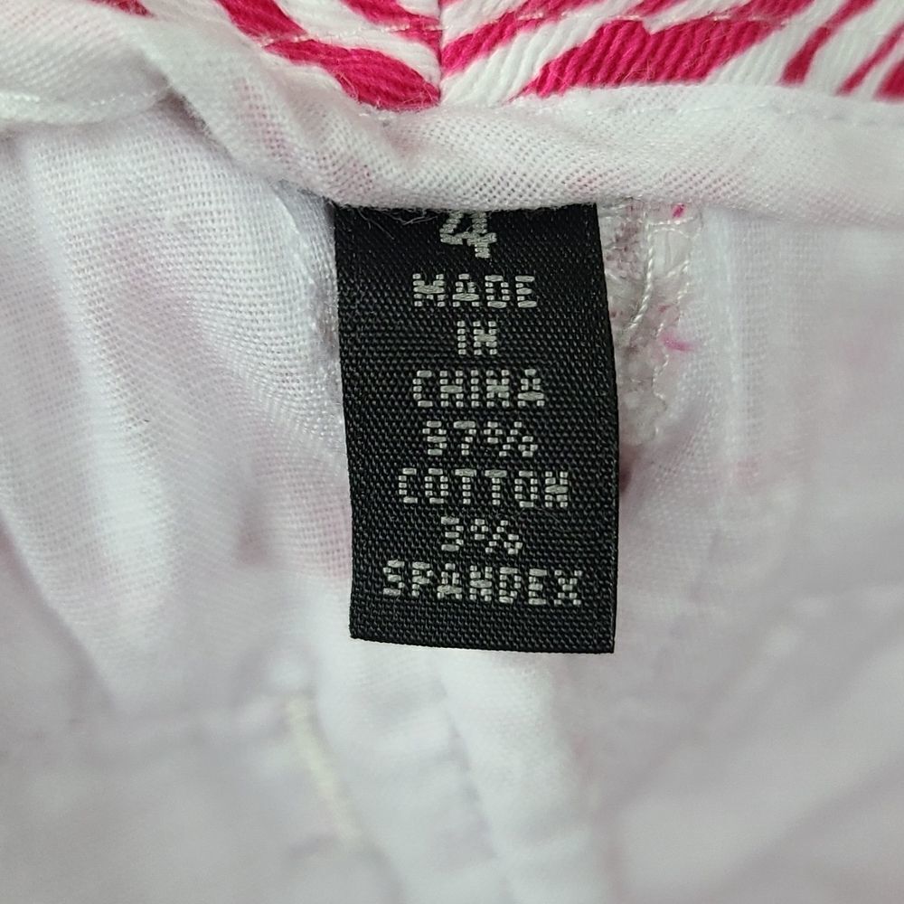 Madison Pink Zebra Print Capri Pants Size 4 Stretch Cropped Ankle Pants Resort - Picture 9 of 11